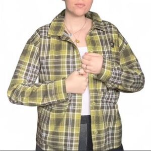 Vans Plaid Utility Jacket in Green and Yellow